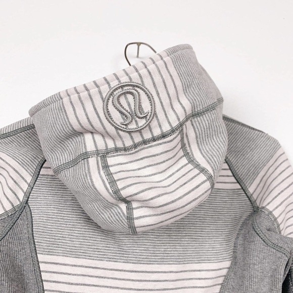 Lululemon Striped Sweatshirt Full Zip Jacket Scuba Hoodie Size 4 - Picture 6 of 8